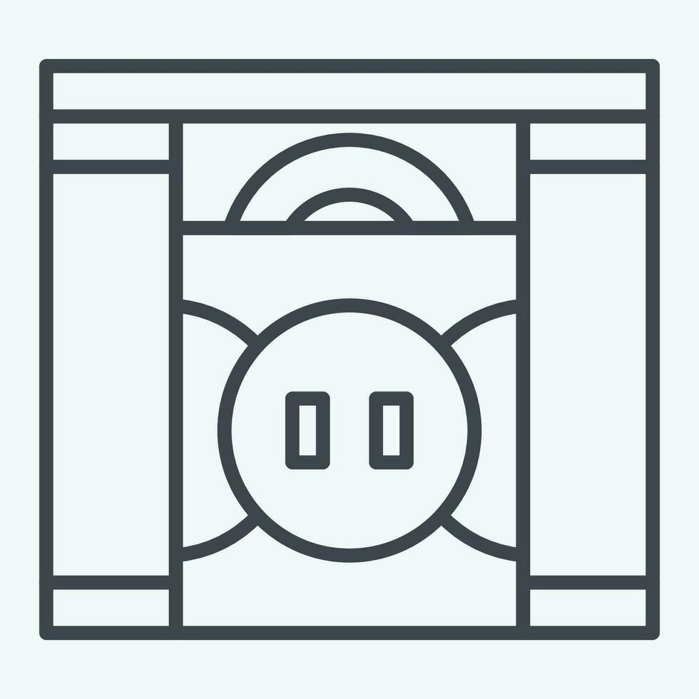 Icon Door. related to Home Decoration symbol. line style. simple design editable. simple illustration vector