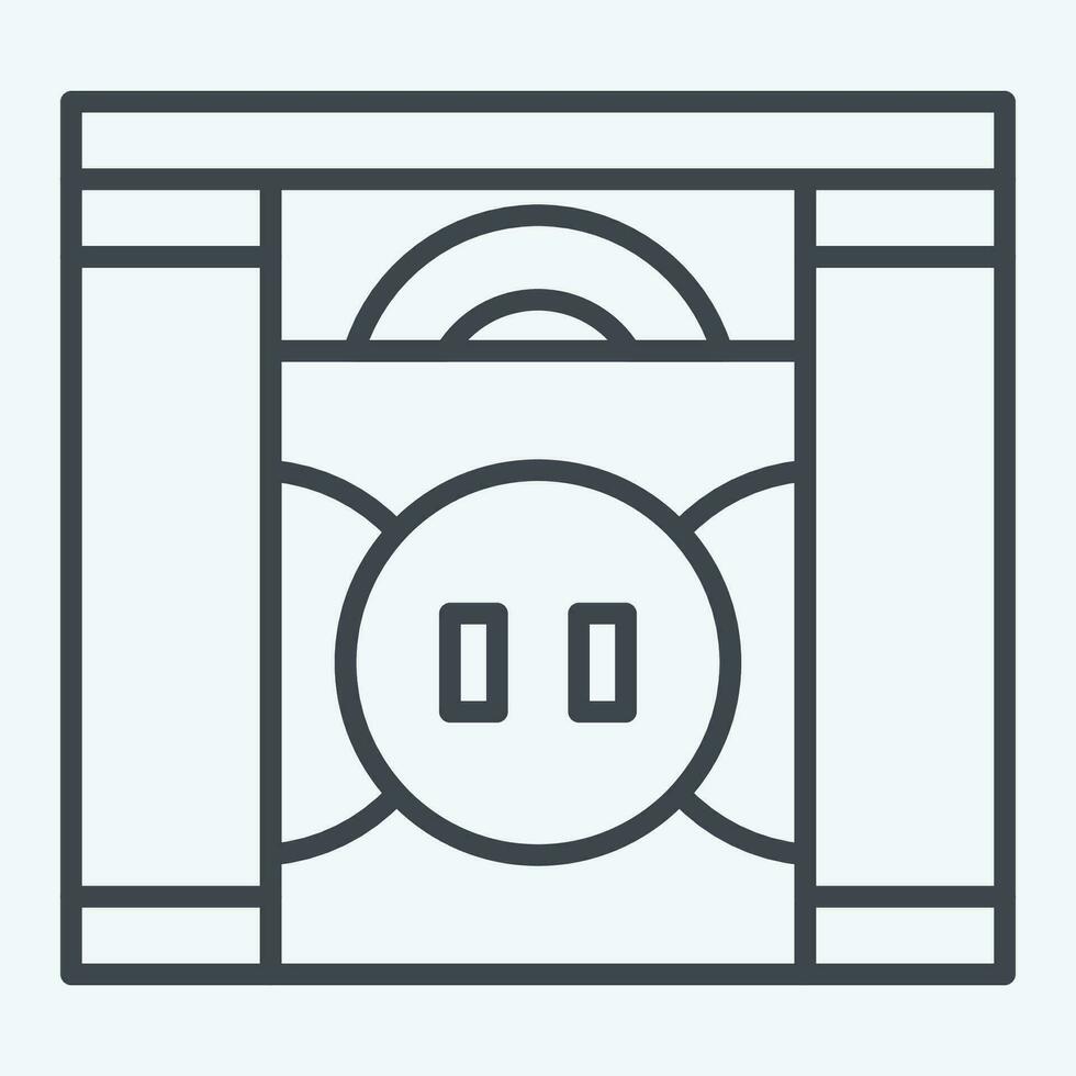 Icon Door. related to Home Decoration symbol. line style. simple design editable. simple illustration vector