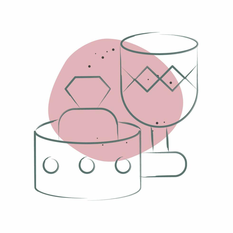Icon Glassware. related to Home Decoration symbol. Color Spot Style. simple design editable. simple illustration vector