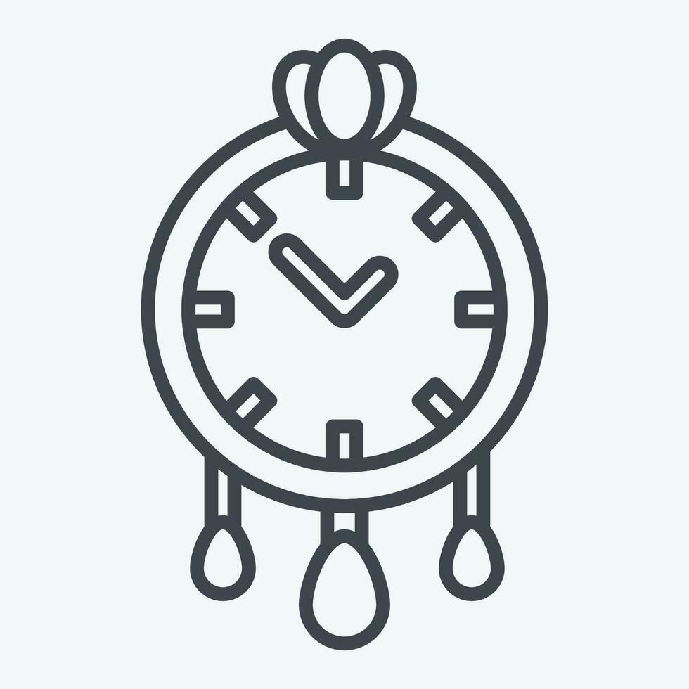 Icon Wall Clock. related to Home Decoration symbol. line style. simple design editable. simple illustration vector