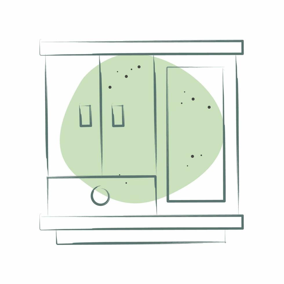 Icon Cupboard. related to Home Decoration symbol. Color Spot Style. simple design editable. simple illustration vector