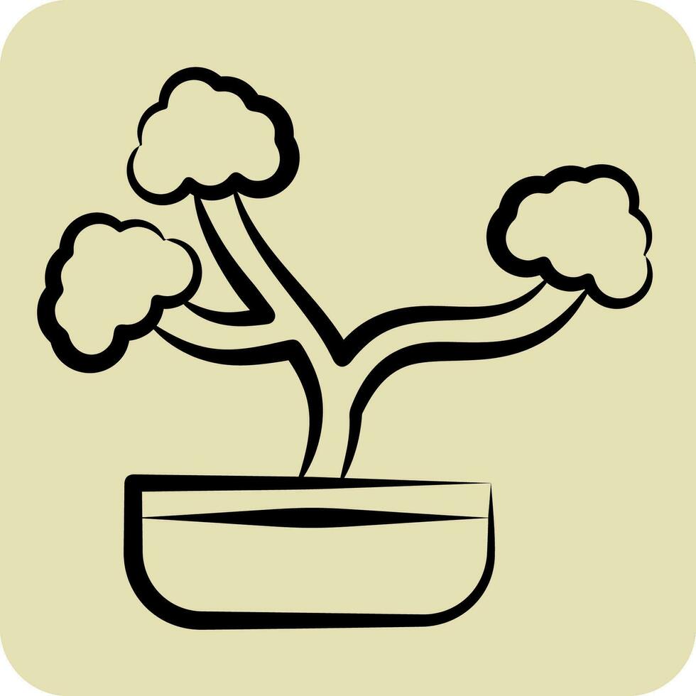 Icon Plant. related to Home Decoration symbol. hand drawn style. simple design editable. simple illustration vector