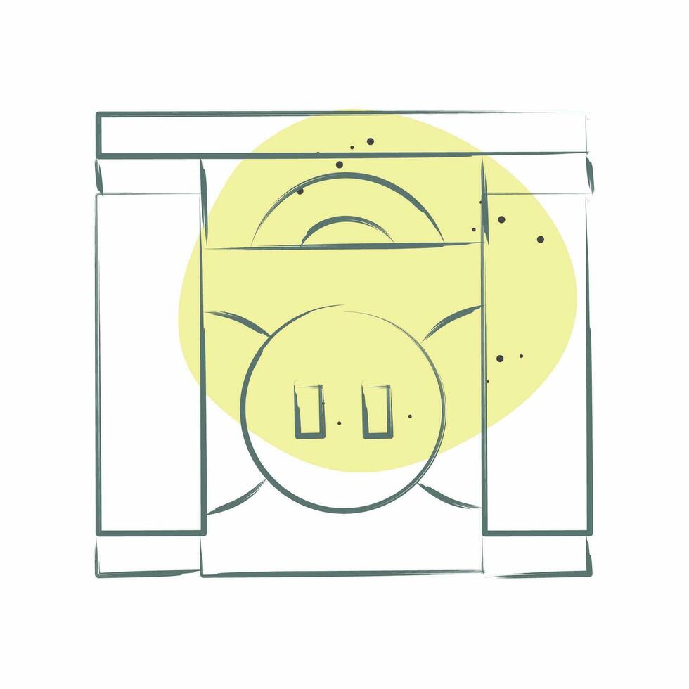 Icon Door. related to Home Decoration symbol. Color Spot Style. simple design editable. simple illustration vector