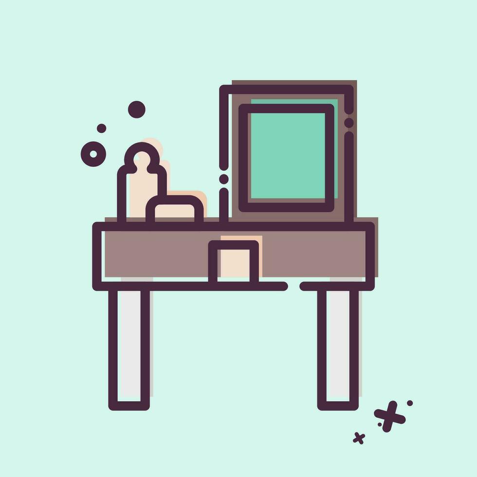 Icon Dressing Table. related to Home Decoration symbol. MBE style. simple design editable. simple illustration vector