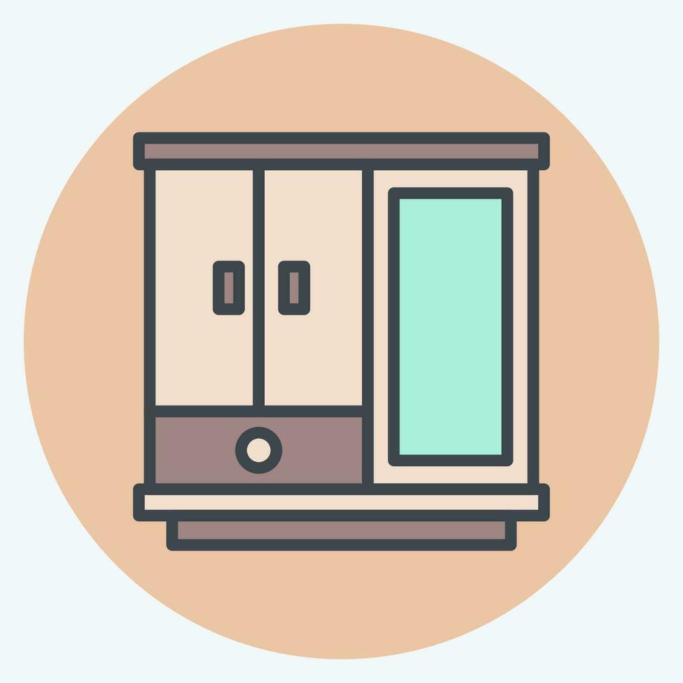 Icon Cupboard. related to Home Decoration symbol. color mate style. simple design editable. simple illustration vector