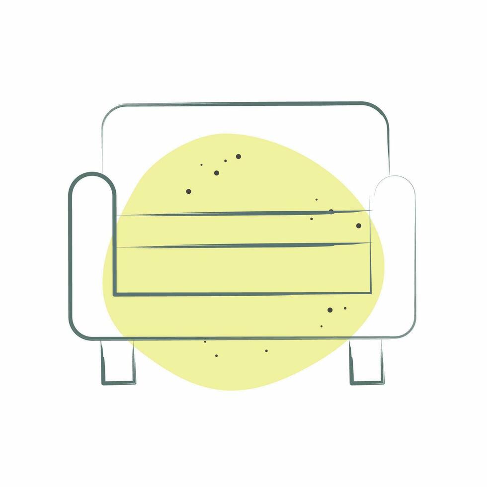 Icon Bench. related to Home Decoration symbol. Color Spot Style. simple design editable. simple illustration vector