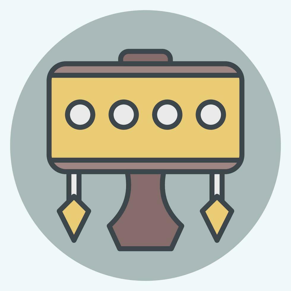 Icon Lamp. related to Home Decoration symbol. color mate style. simple design editable. simple illustration vector