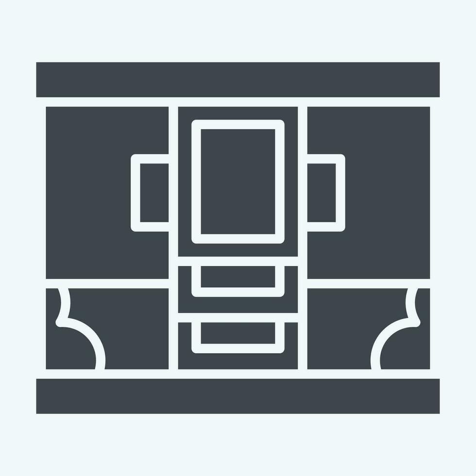 Icon Wardrobe. related to Home Decoration symbol. glyph style. simple design editable. simple illustration vector