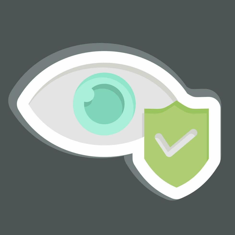 Sticker Eye Insurance. related to Finance symbol. simple design editable. simple illustration vector