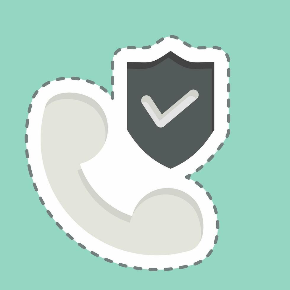 Sticker line cut Save Support. related to Finance symbol. simple design editable. simple illustration vector
