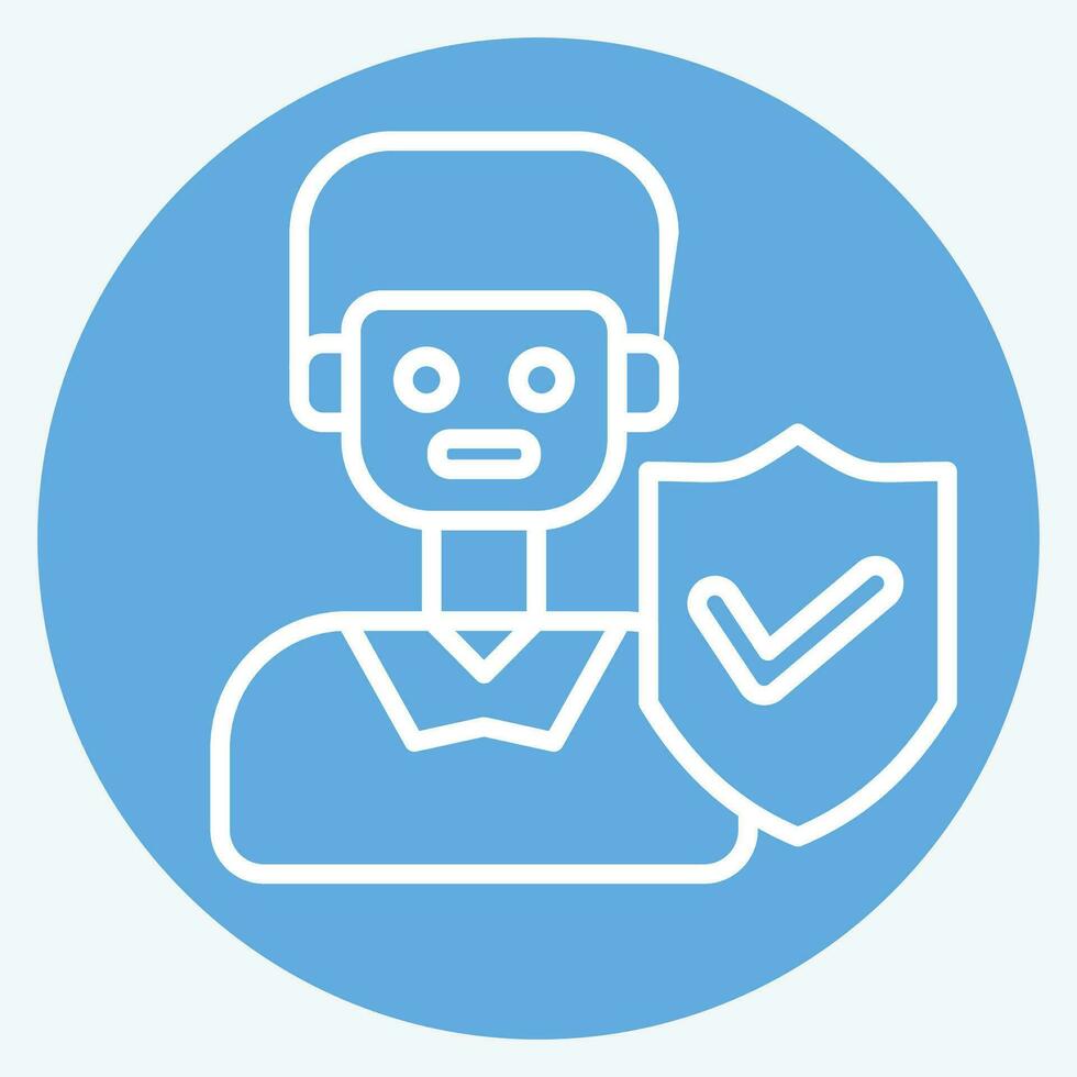 Icon Male Insurance. related to Finance symbol. blue eyes style. simple design editable. simple illustration vector