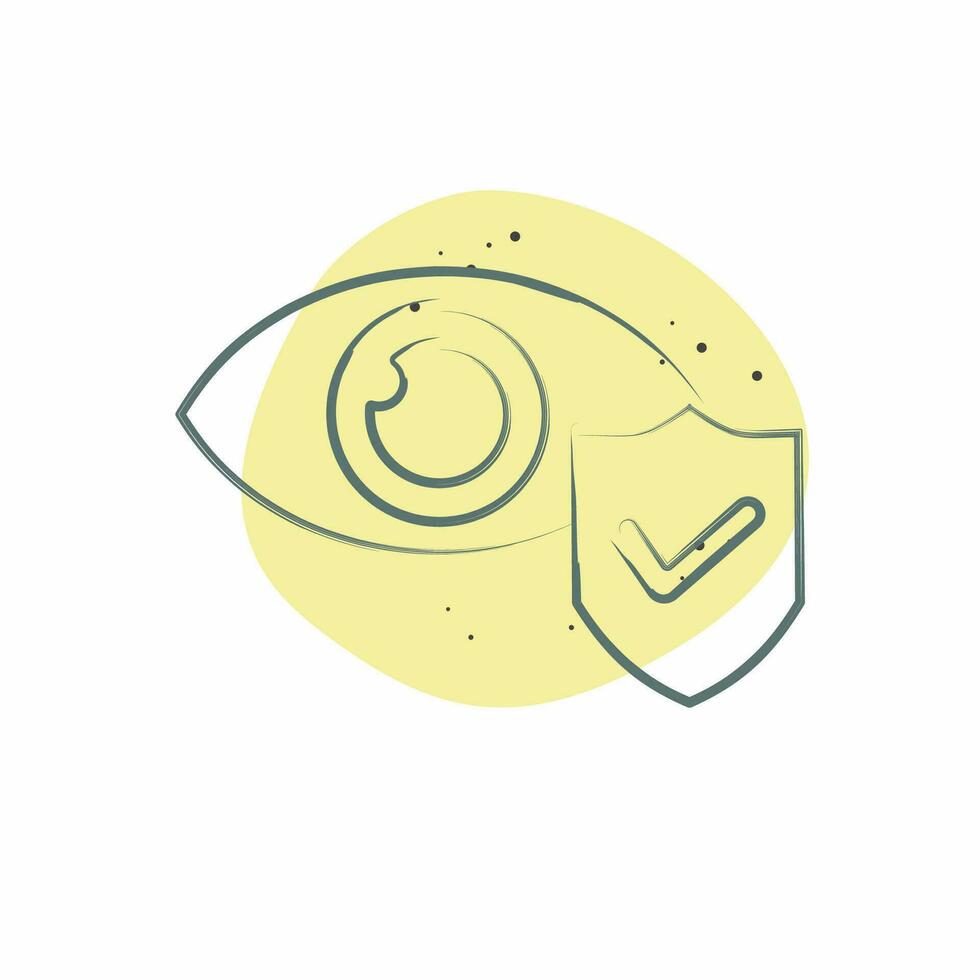 Icon Eye Insurance. related to Finance symbol. Color Spot Style. simple design editable. simple illustration vector