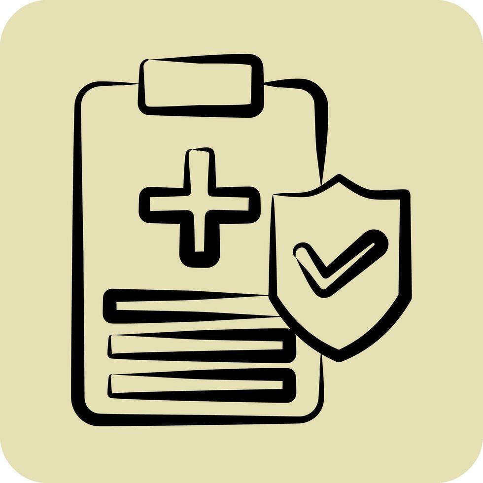 Icon Medical Insurance. related to Finance symbol. hand drawn style. simple design editable. simple illustration vector