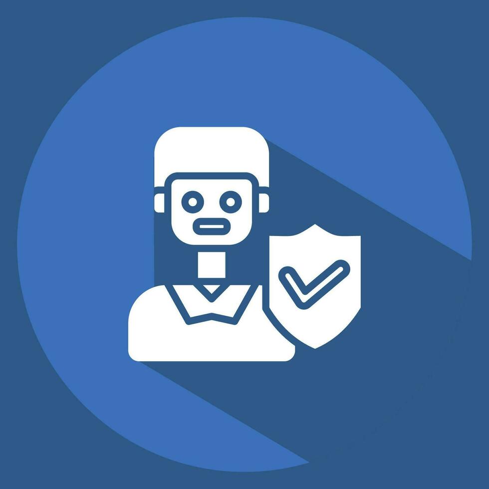 Icon Male Insurance. related to Finance symbol. long shadow style. simple design editable. simple illustration vector