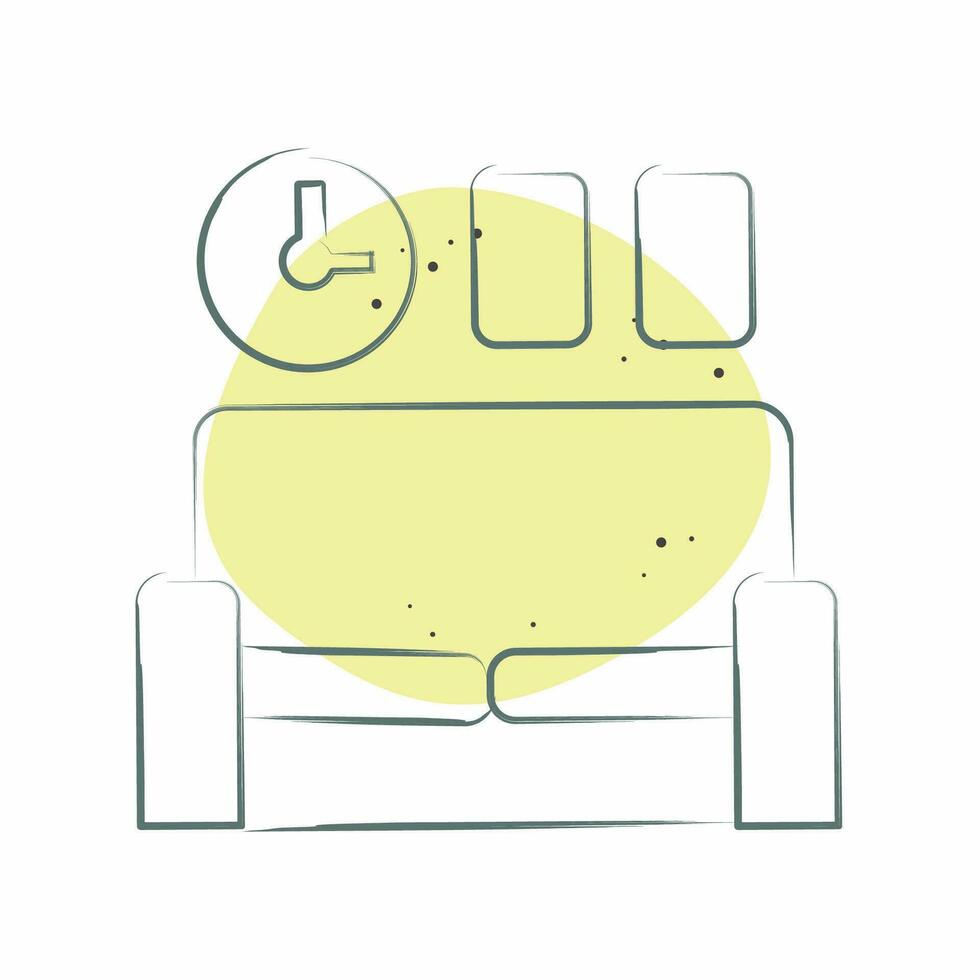 Icon Sofa. related to Home Decoration symbol. Color Spot Style. simple design editable. simple illustration vector