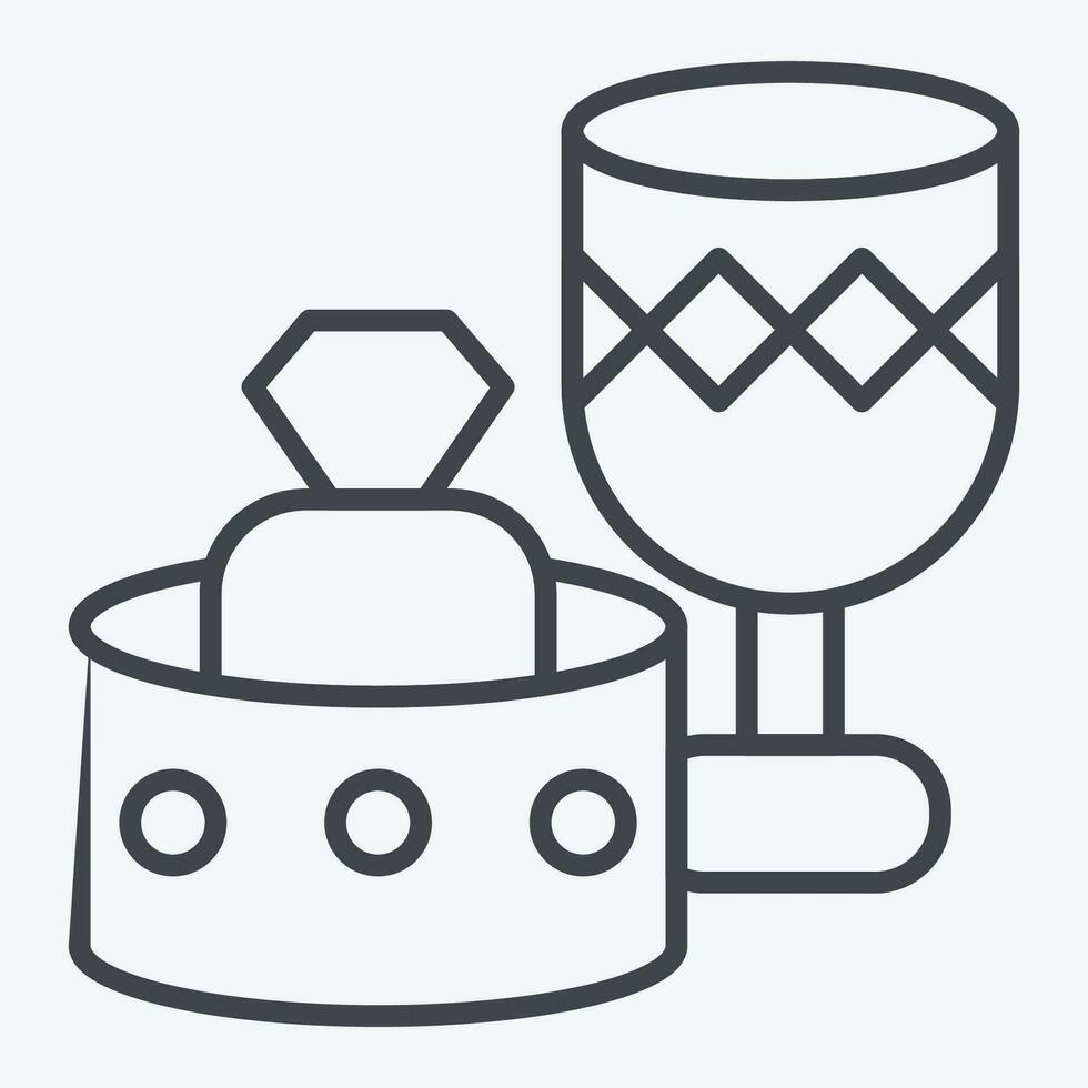 Icon Glassware. related to Home Decoration symbol. line style. simple design editable. simple illustration vector