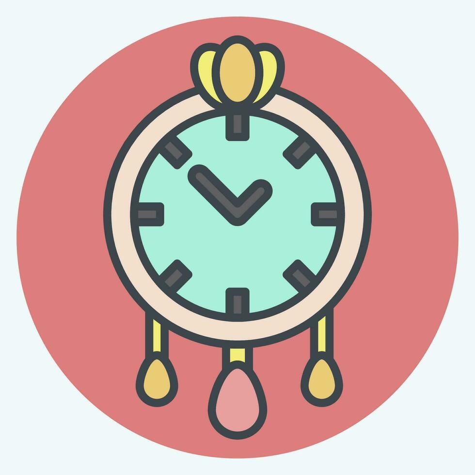 icono pared reloj. relacionado a hogar decoración símbolo. color compañero estilo. sencillo diseño editable. sencillo ilustración vector