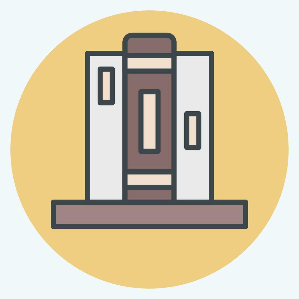 Icon Bookend. related to Home Decoration symbol. color mate style. simple design editable. simple illustration vector