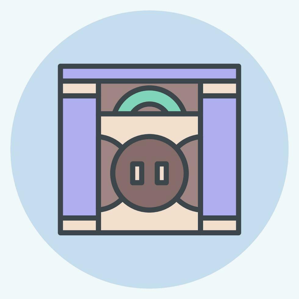 Icon Door. related to Home Decoration symbol. color mate style. simple design editable. simple illustration vector