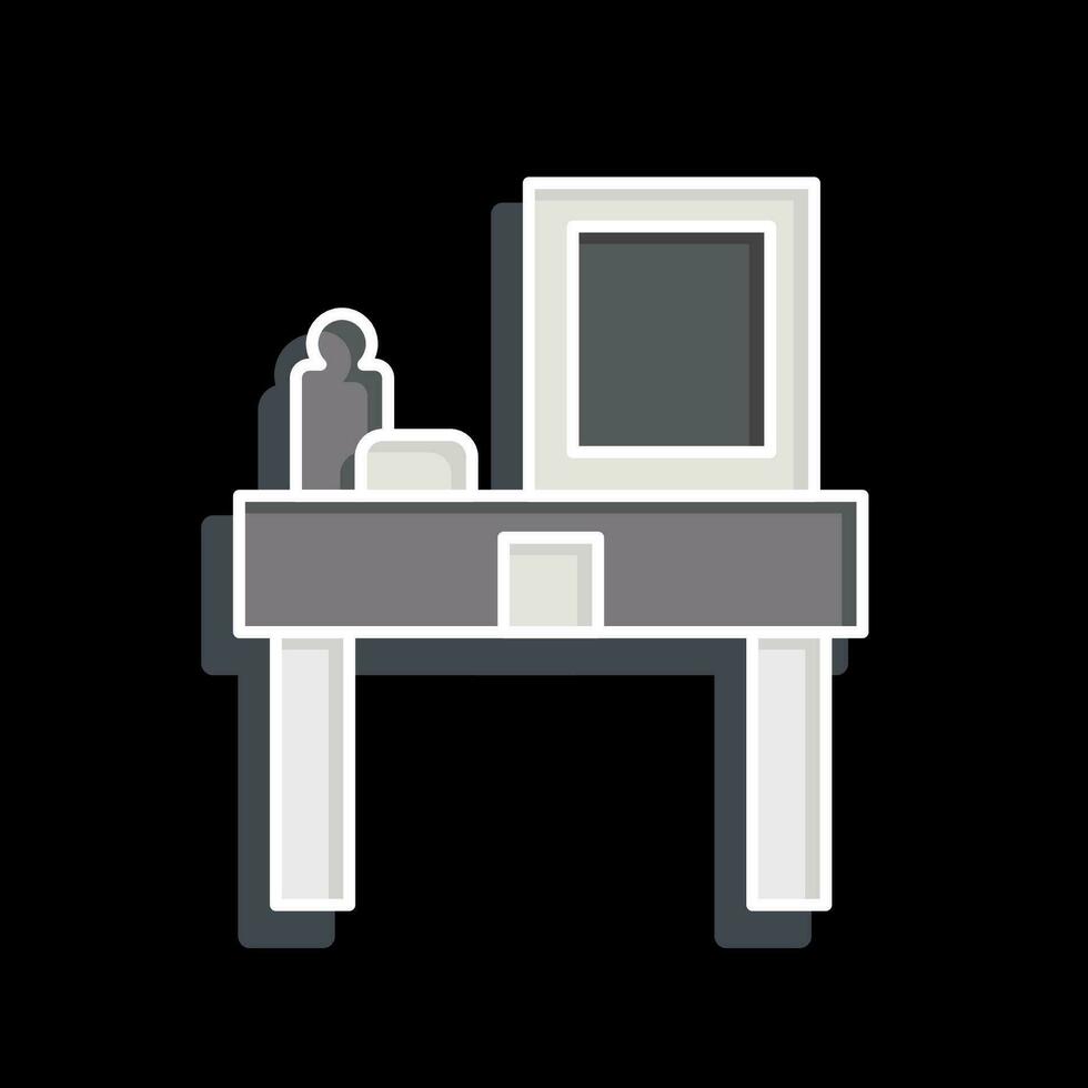 Icon Dressing Table. related to Home Decoration symbol. glossy style. simple design editable. simple illustration vector