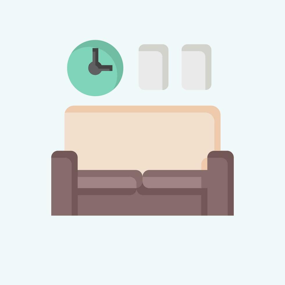 Icon Sofa. related to Home Decoration symbol. flat style. simple design editable. simple illustration vector