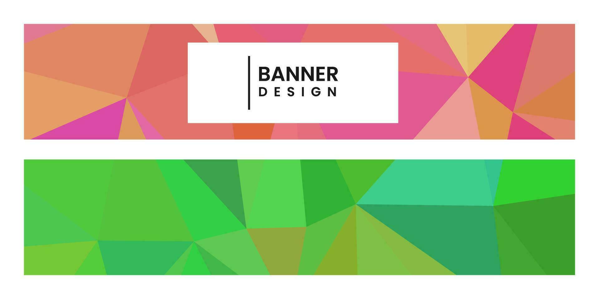 set of banners with abstract vibrant colorful background with triangles vector