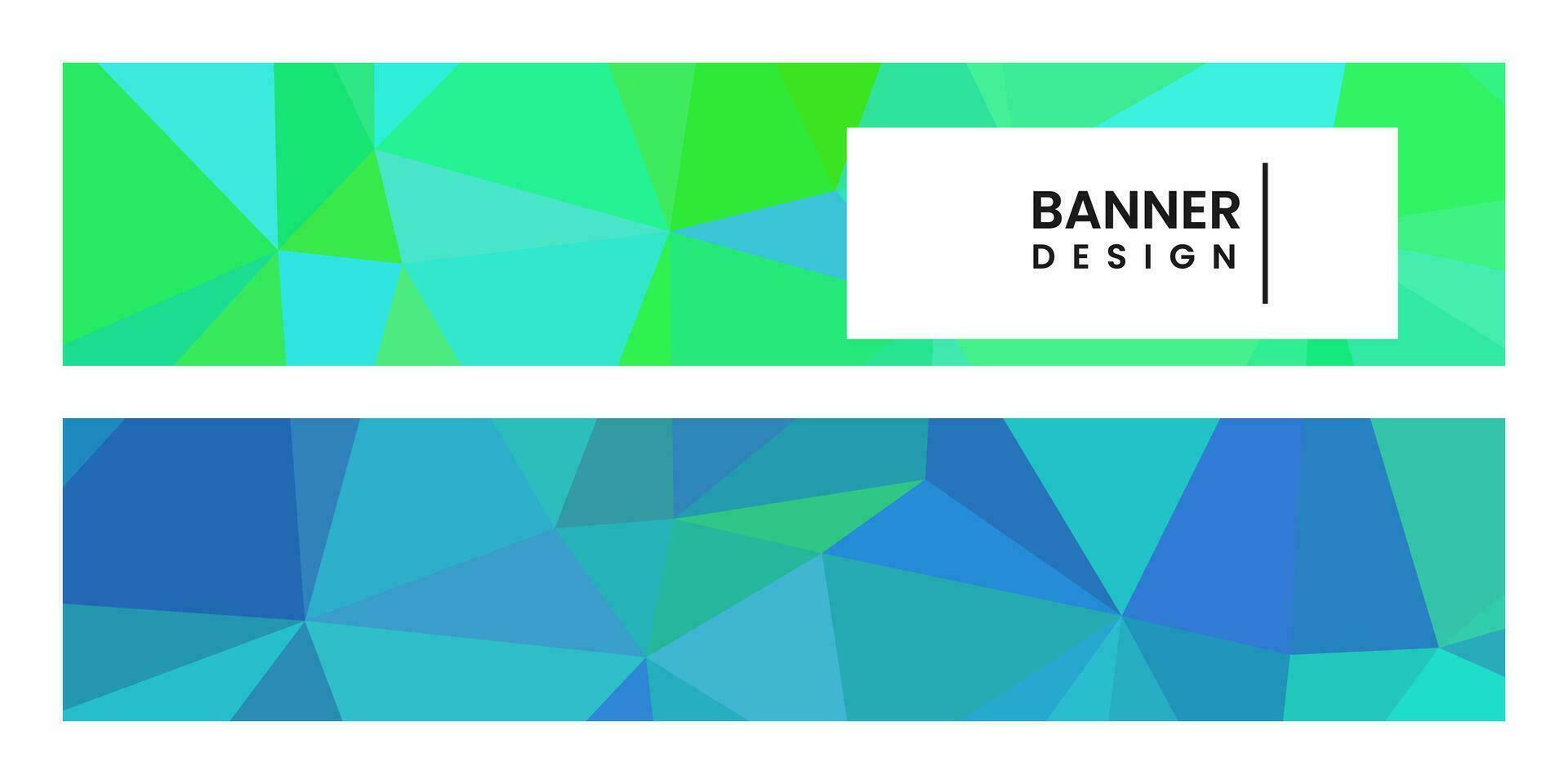 set of banners with abstract vibrant colorful background with triangles vector