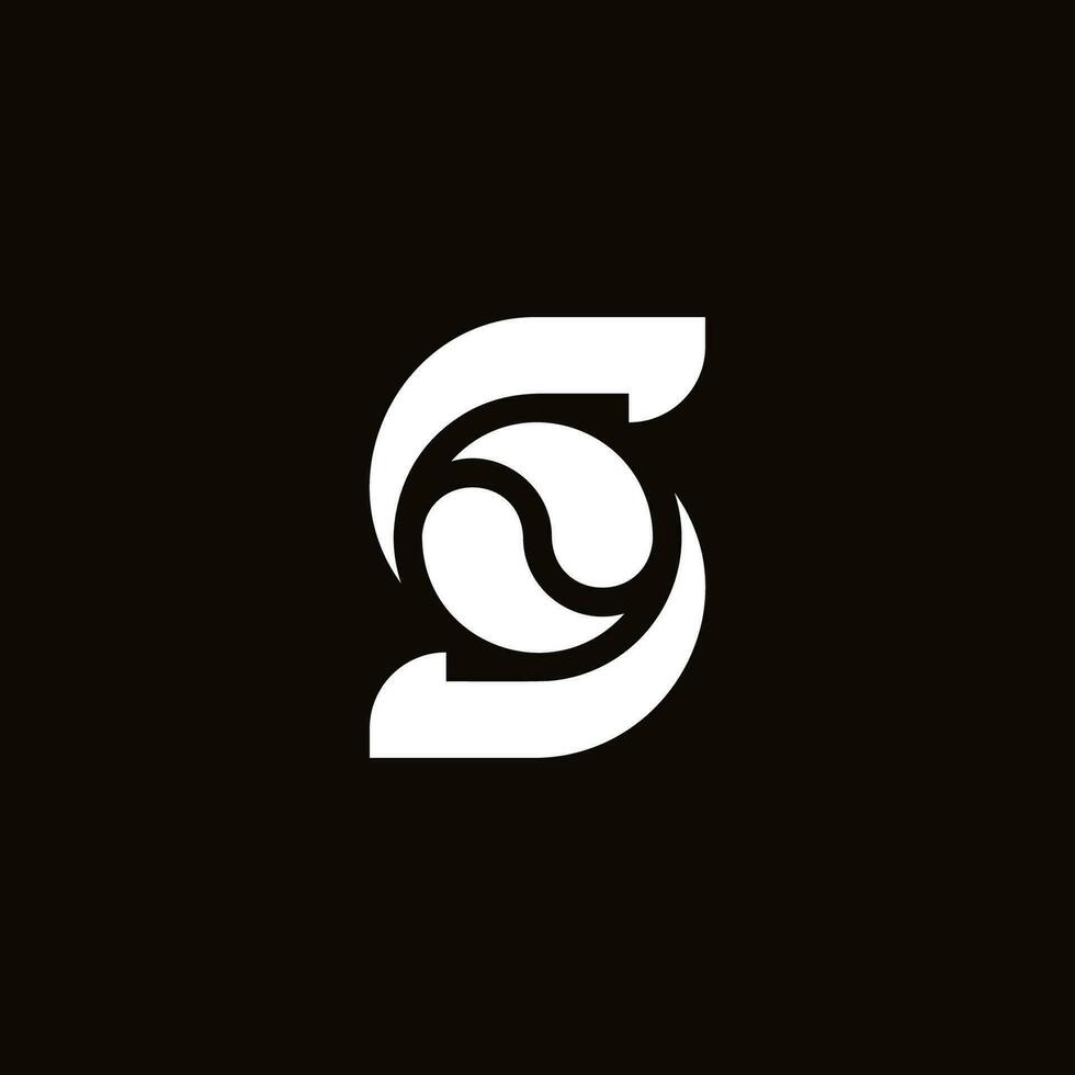 Modern and simple yin yang letter S logo vector