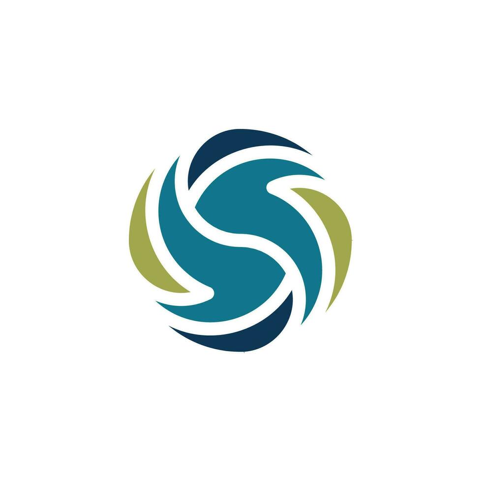 Swirling S and F letter vortex logo vector