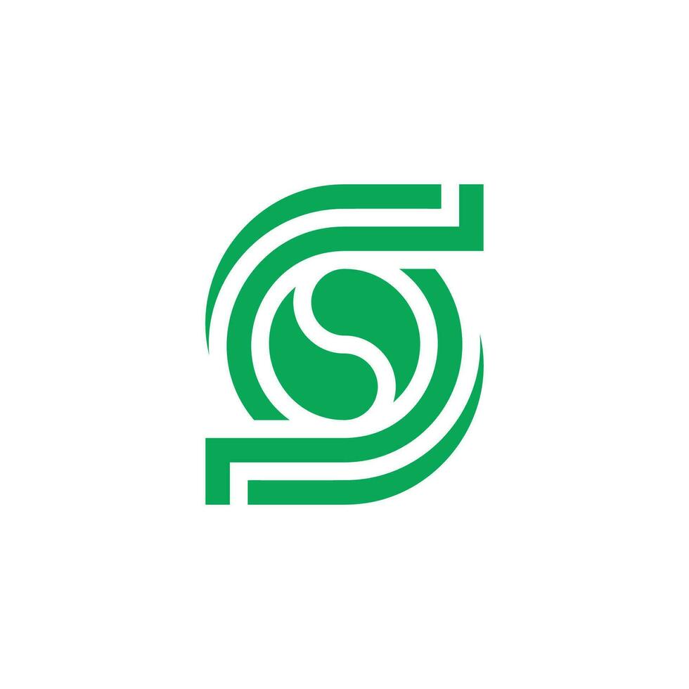 Modern and simple yin yang letter S logo vector