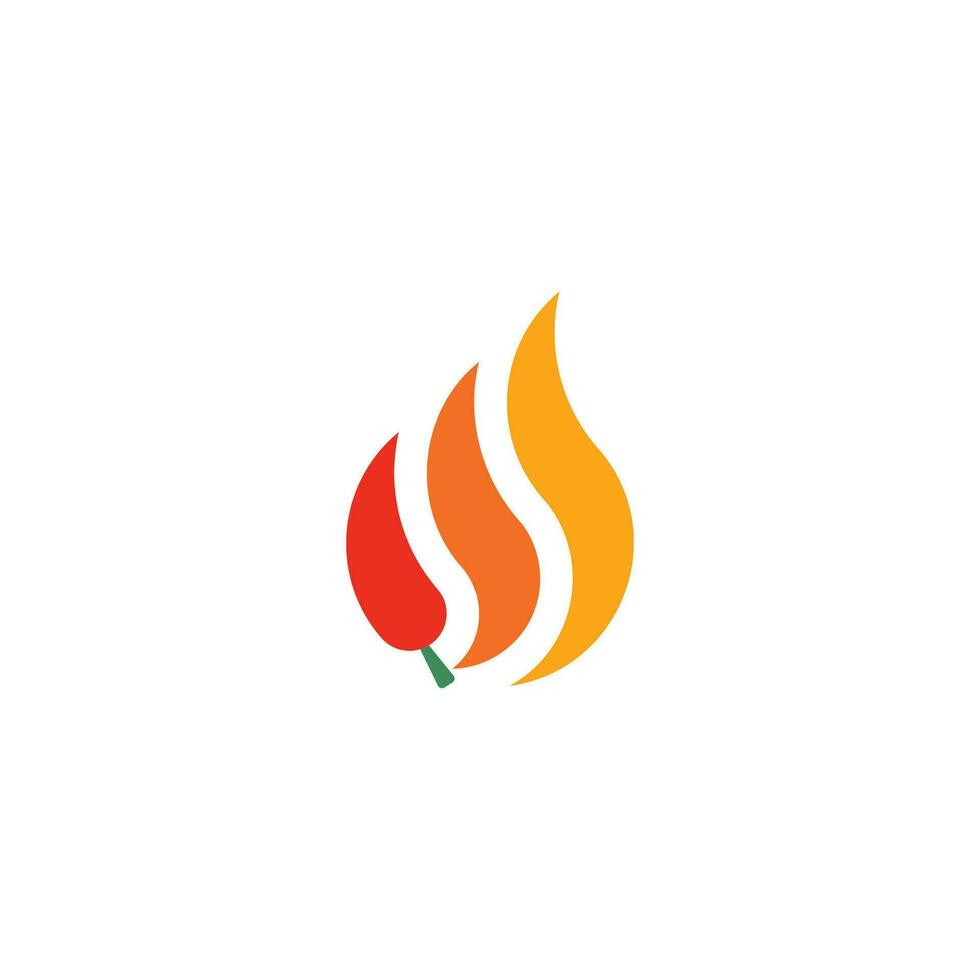 Simple and modern chili pepper flame logo vector