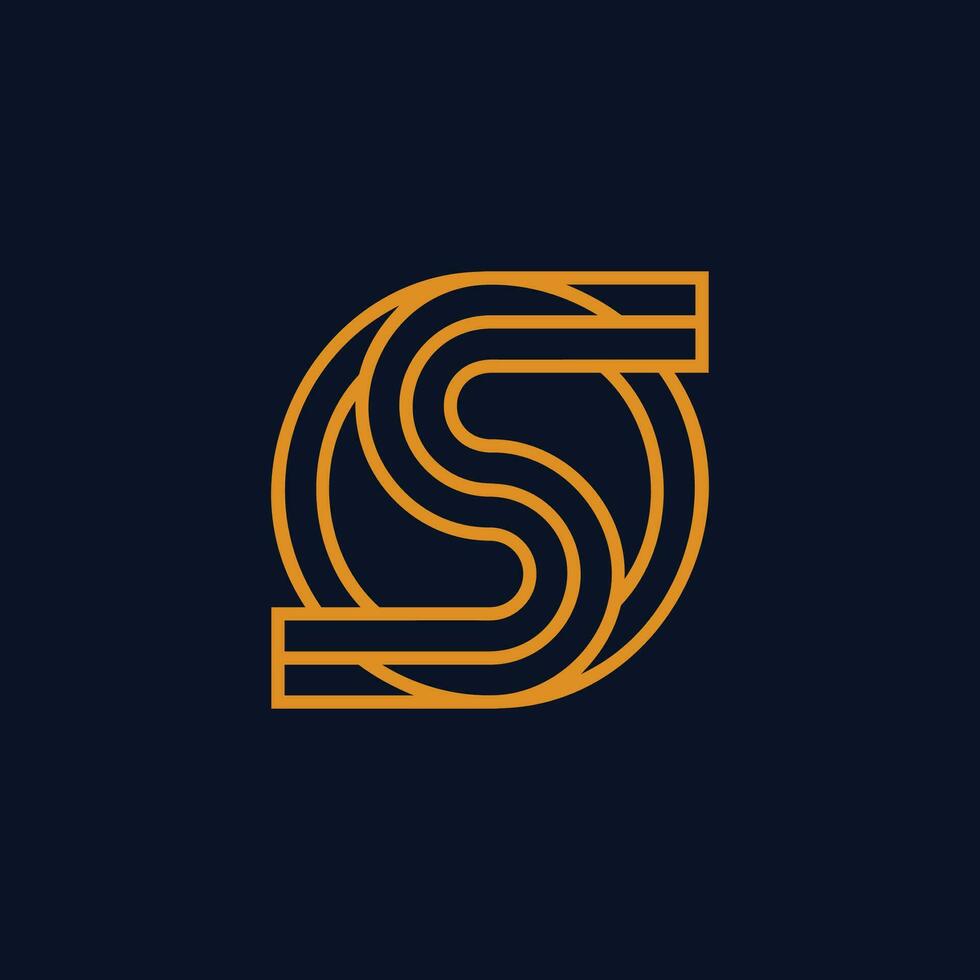 Modern circular letter S and O logo vector