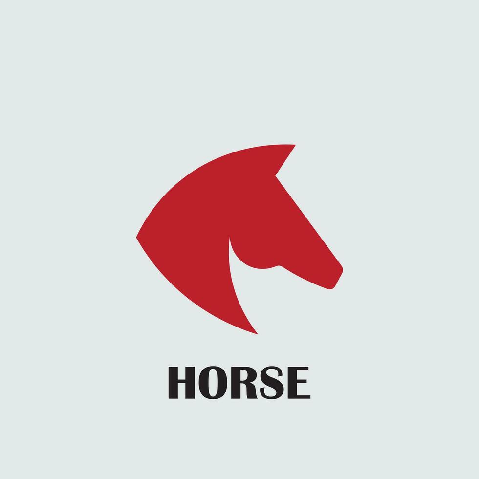 caballo logo diseño en rojo color vector