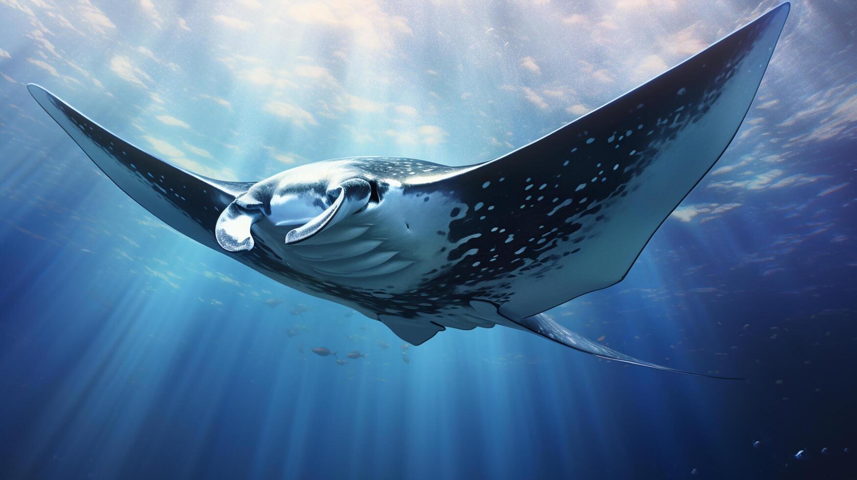 AI generated Manta ray fish on natural background wallpaper photo