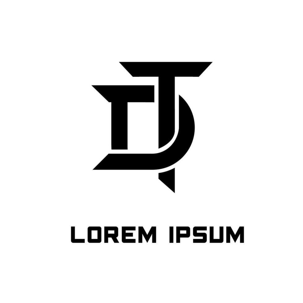 dt logo diseño. inicial letra dt logo diseño. dt logo monograma diseño vector modelo.