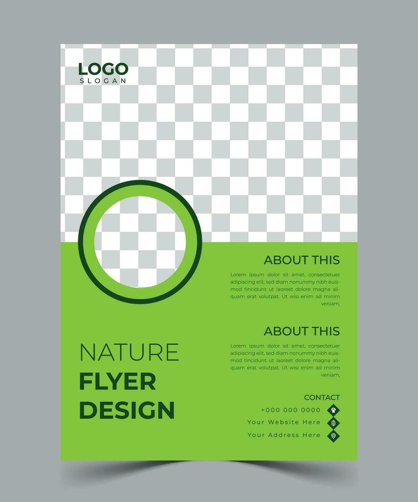 Grow and save green nature flyer template vector