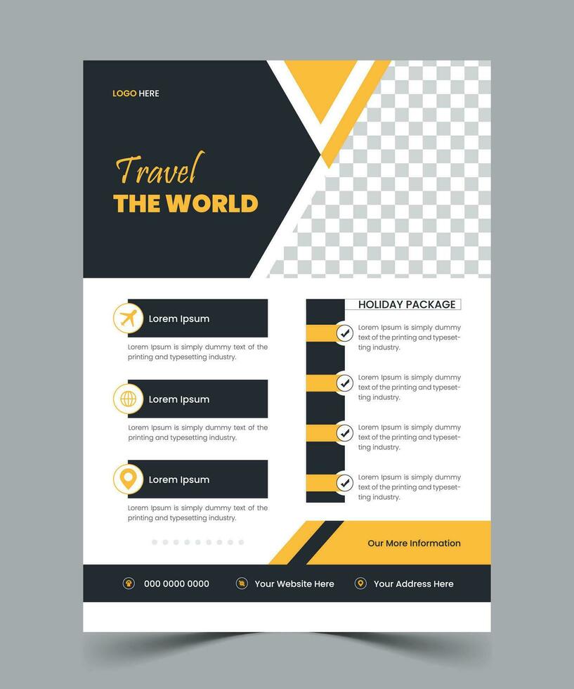 World travel flyer template design vector