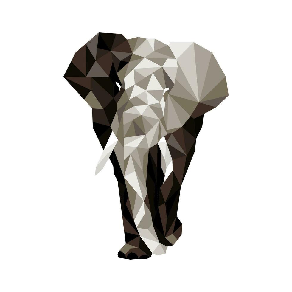 Elephant design illustration in polygonal style vector