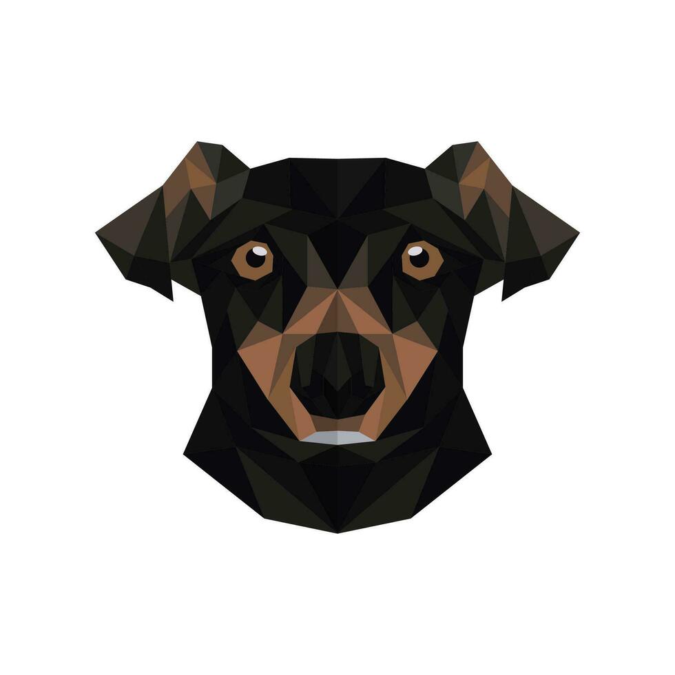 Polygonal style black dog vector illustration