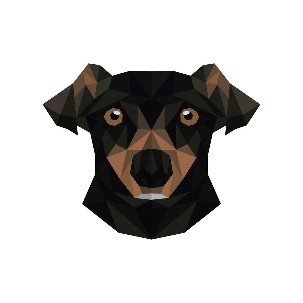 Polygonal style black dog vector illustration