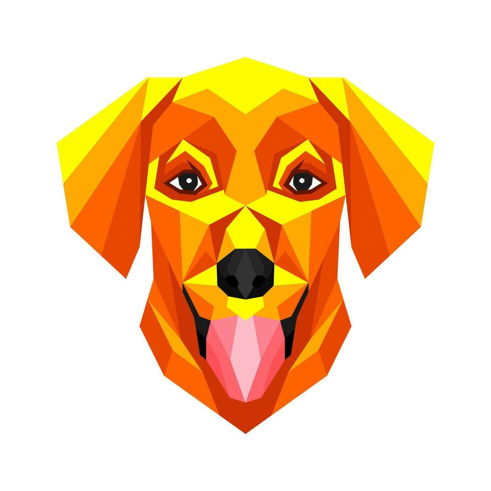 Polygonal style dog portrait vector