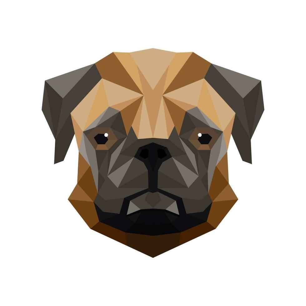 Polygonal style bulldog dog vector design