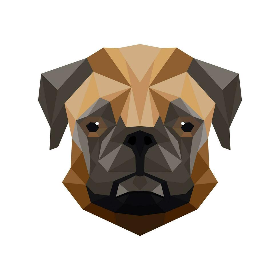 Polygonal style bulldog dog vector design