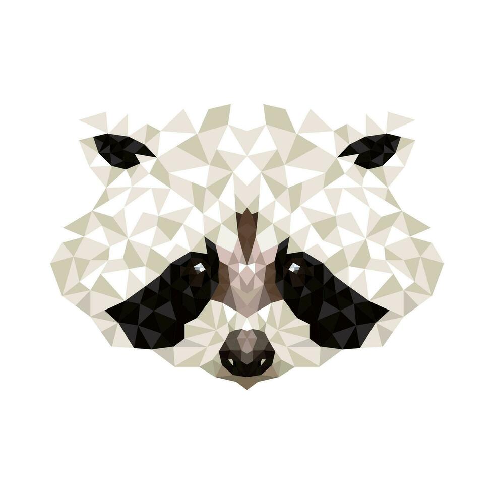 Illustration of raccoon design in polygonal style vector