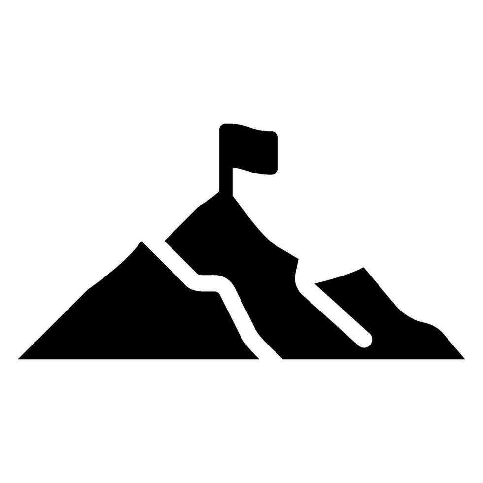 icono de glifo de montaña vector