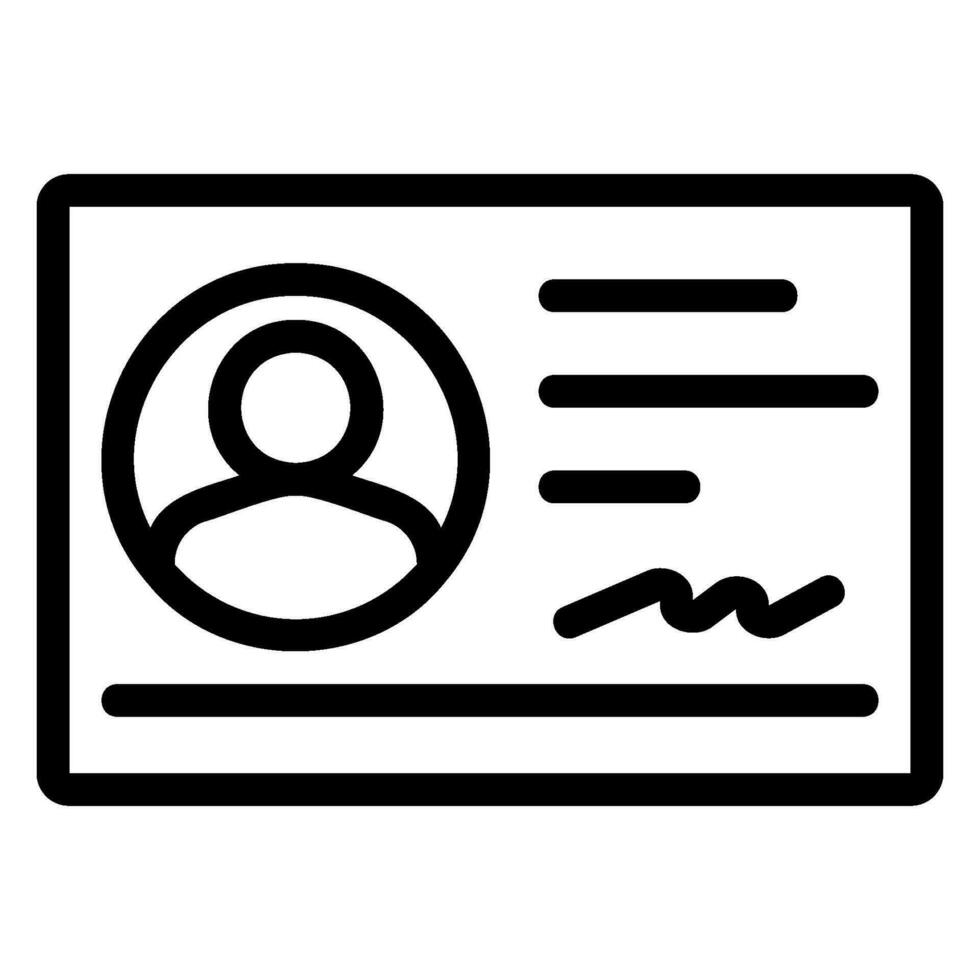 icono de línea de tarjeta de identificación vector