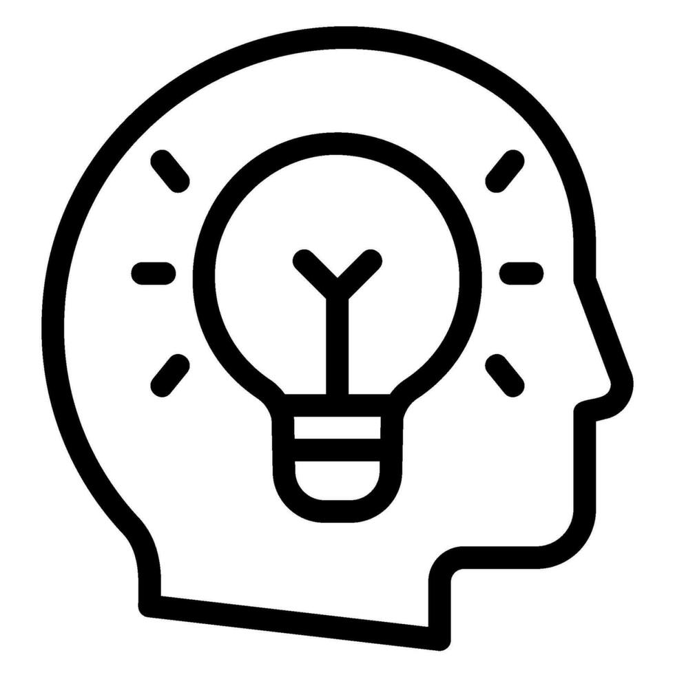 thinking line icon vector