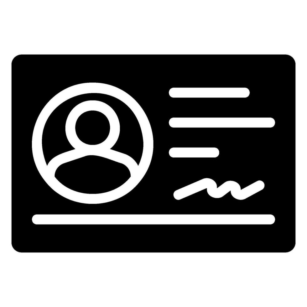 identification card glyph icon vector