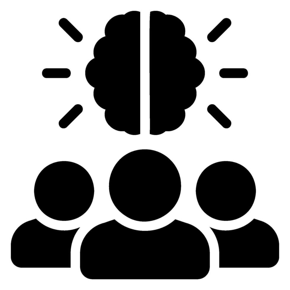brainstorming glyph icon vector