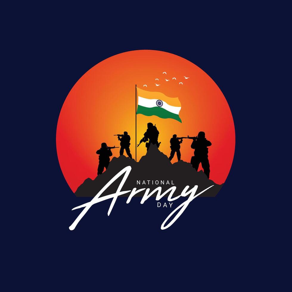 vector ilustración de indio Ejército día, celebrando el victoria de el indio Ejército en república día independencia día. amar Javan jyoti. kargil victoria día. indio Ejército mártires día editable diseño